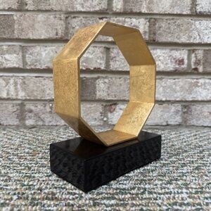NEW Octagon Brass Gold Colored Home Decor Sculpture